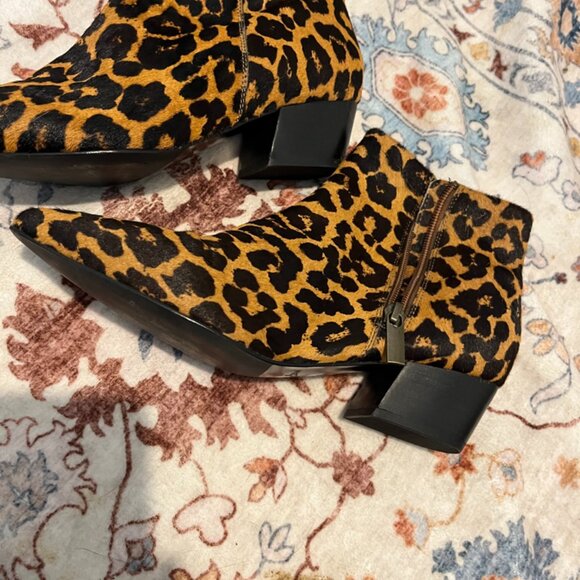 ANTHRO  SEYCHELLES POINTED TOE MOHAIR CHEETAH PRINT BOOTS SZ 7.5M - Picture 6 of 6